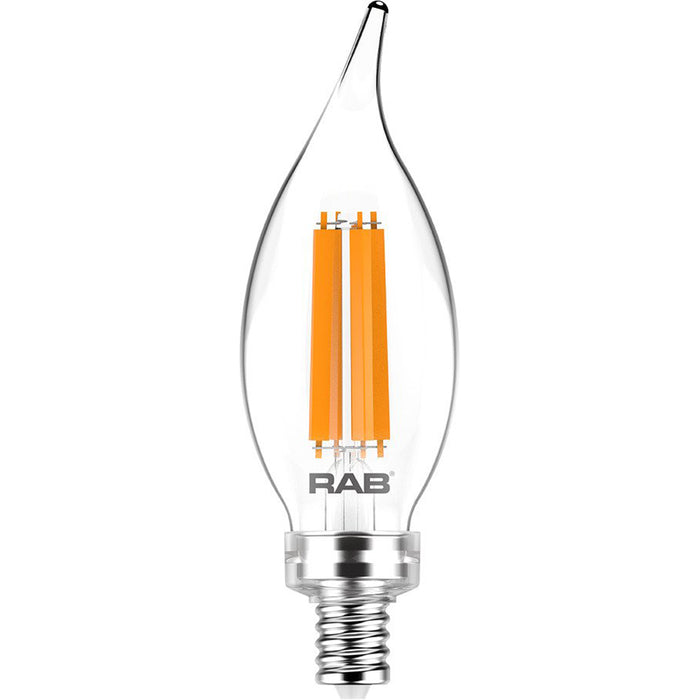 RAB Filament BA11 5.5W 60W Equivalent 500Lm E12 90 CRI 2700K Dimmable Clear (BA11-5-E12-927-F-C)