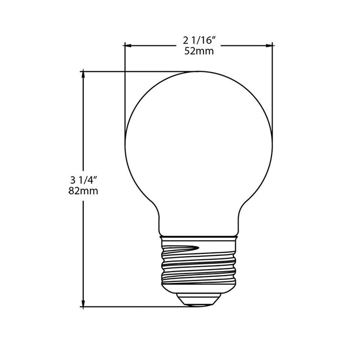 RAB Filament G16.5 3.8W 40W Equivalent 350Lm E26 90 CRI 5000K Dimmable Frosted (G16.5-3-E26-950-F-F)