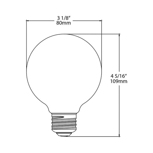 RAB Filament G25 3.8W 40W Equivalent 350Lm E26 90 CRI 2700K Dimmable Frosted (G25-3-E26-927-F-F)