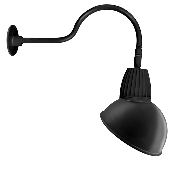 RAB Gooseneck Style1 13W Warm LED Angled Dome Shade Black (GN1LED13YADB)