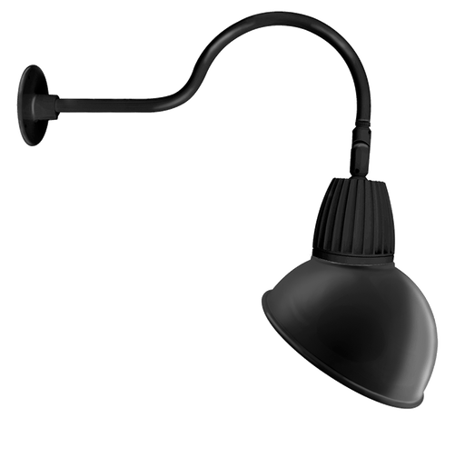 RAB Gooseneck Style1 26W Warm LED 15 Inch Angled Dome Shade Black (GN1LED26YADB)