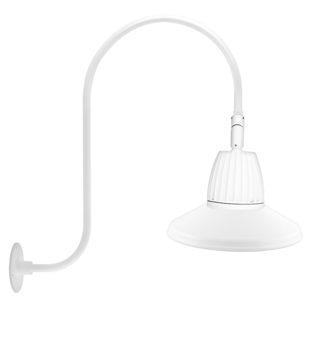 RAB Gooseneck Style3 13W Warm LED 15 Inch Straight Shade Spot Reflector White (GN3LED13YSSTW)