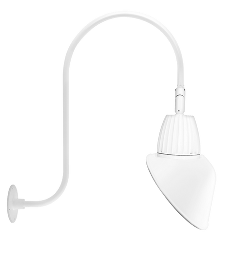 RAB Gooseneck Style3 26W Neutral LED 11 Inch Angled Cone Shade Spot Reflector White (GN3LED26NSAC11W)