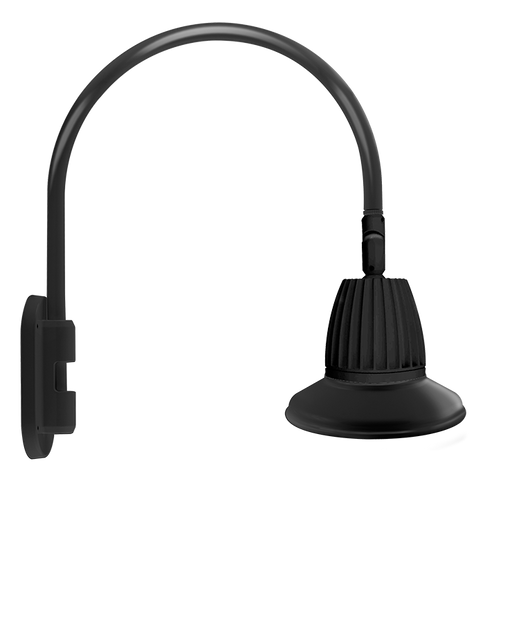 RAB Gooseneck Style4 13W Warm LED 11 Inch Straight Shade Rectangular Reflector Black (GN4LED13YRST11B)