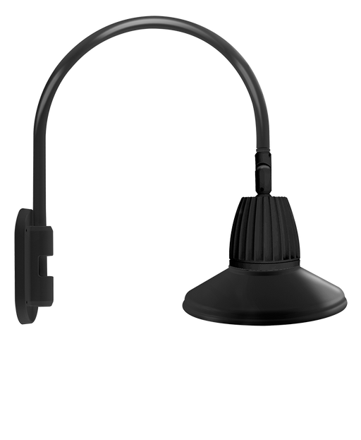 RAB Gooseneck Style4 13W Warm LED 15 Inch Straight Shade Rectangular Reflector Black (GN4LED13YRSTB)