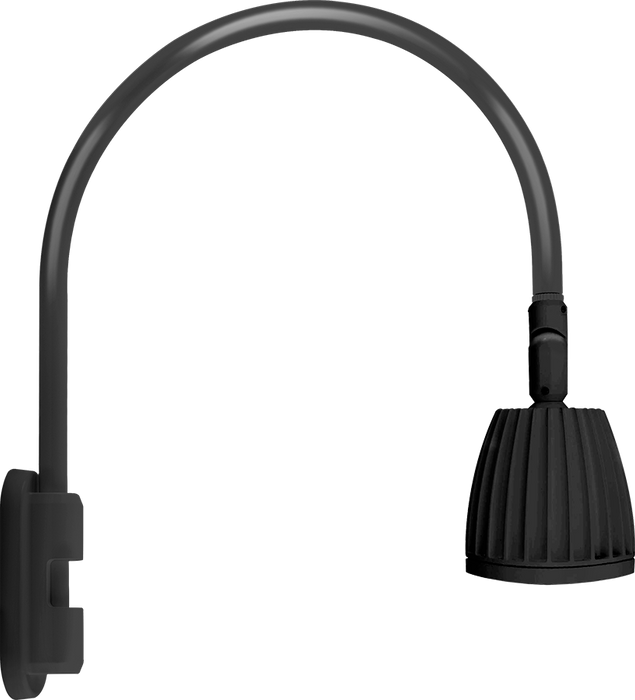 RAB Gooseneck Style5 13W Neutral LED No Shade Rectangular Reflector Black (GN5LED13NRB)