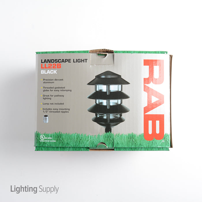 RAB Lawn Light 4 Tier Incandescent 100W Maximum Black (LL22B)