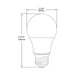 RAB LED Bulb A19 10W 60W Equivalent 800Lm E26 80 CRI 3000K Dimmable (A19-10-E26-830-DIM)