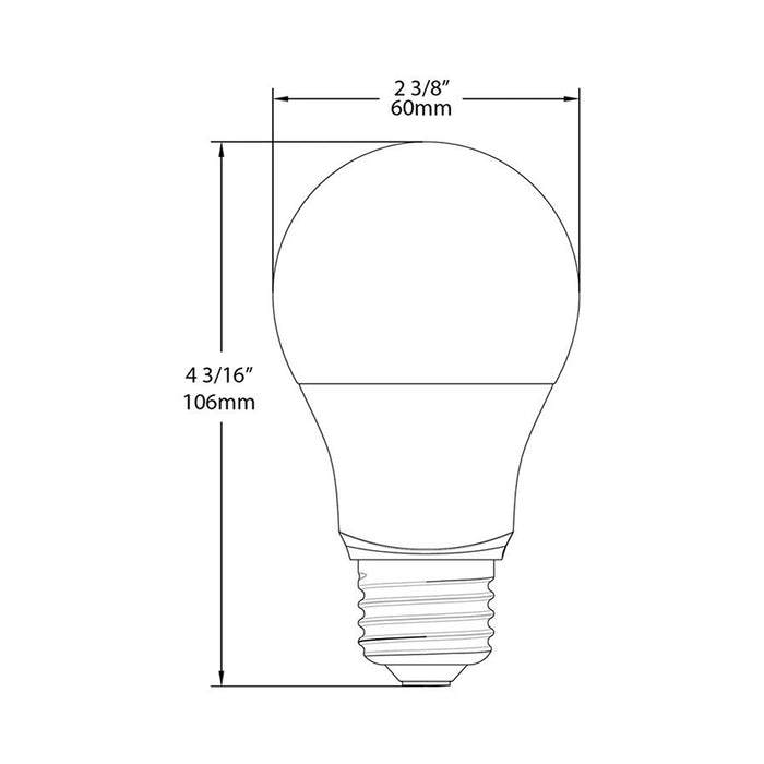 RAB LED Bulb A19 10W 60W Equivalent 840Lm E26 80 CRI 5000K Dimmable (A19-10-E26-850-DIM)
