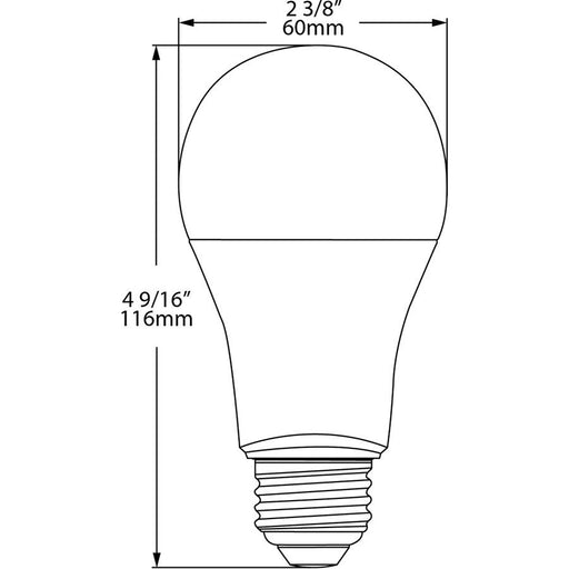 RAB LED Bulb A19 13W 75W Equivalent 1100Lm E26 80 CRI 2700K Dimmable (A19-13-E26-827-DIM)