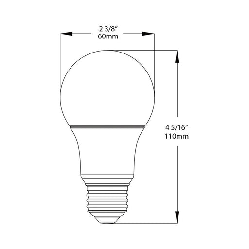 RAB LED Bulb A19 6W 40W Equivalent 450Lm E26 90 CRI 3000K Dimmable (A19-6-E26-930-DIM)