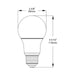 RAB LED Bulb A19 6W 40W Equivalent 480Lm E26 80 CRI 2700K Non-Dimmable (A19-6-E26-827-ND)
