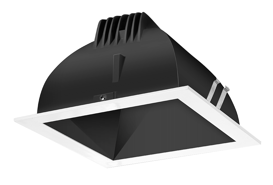 RAB LED Trim MOD 4 Inch Square 50 Degree 3500K 80 CRI Black Cone White Ring (NDLED4SD-50YN-B-W)