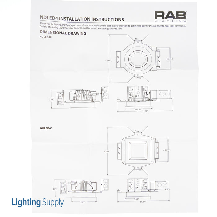RAB LED Trim MOD 4 Inch Square 50 Degree 3500K 80 CRI White Cone White Ring (NDLED4SD-50YN-W-W)