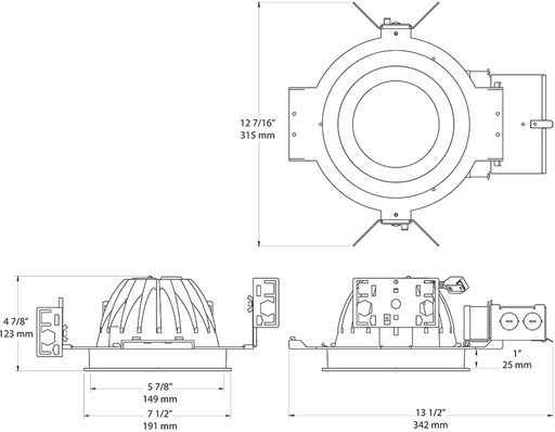 RAB LED Trim MOD 6 Inch Round 80 Degree 4000K 90 CRI White Cone White Ring (NDLED6RD-80NHC-W-W)