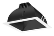 RAB LED Trim MOD 6 Inch Square 80 Degree 2700K 90 CRI Black Cone White Ring (NDLED6SD-80YYHC-B-W)