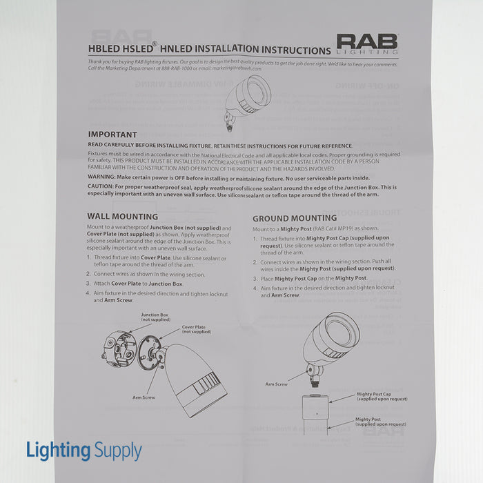 RAB LFlood 18W Neutral LED With Spot Reflector HBLED Black (HSLED18NB)