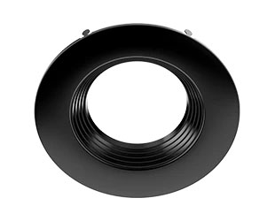 RAB Recessed Retrofit Downlight Trim 6 Inch Round Baffle Black (DLTRIM/R6RB-B)