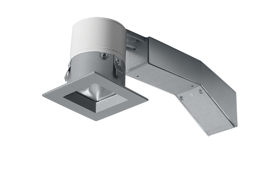 RAB Remodeler 2 Inch Square 8W 2700K Triac Dimming 20 Degree 1/2 Inch Trim Silver Ring (RDLED2S8-20YY-TS)