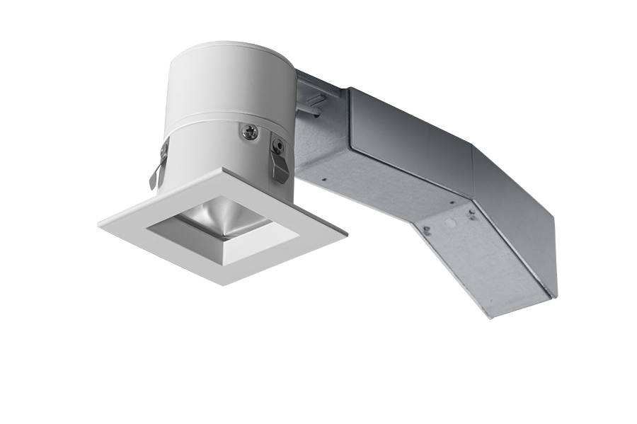 RAB Remodeler 2 Inch Square 8W 2700K Triac Dimming 20 Degree 1/4 Inch 90 CRI Trim White Ring (RDLED2S8-20YYHC-TW)