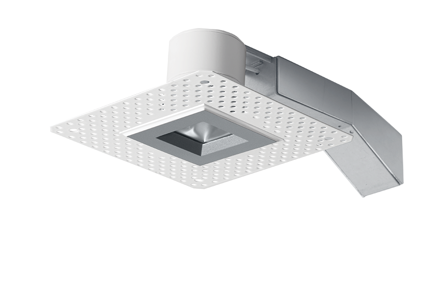 RAB Remodeler 2 Inch Square 8W 2700K Triac Dimming 20 Degree Trimless Silver Ring (RDLED2S8-20YY-TLS)