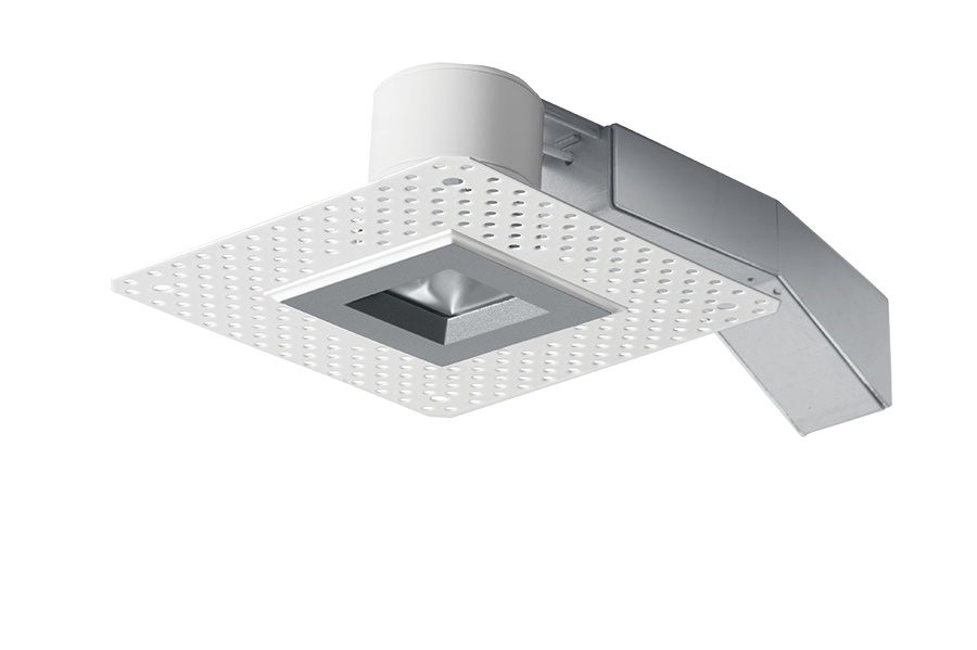 RAB Remodeler 2 Inch Square 8W 3000K Triac Dimming Wall Washer Trimless Silver Ring (RDLED2S8-WY-TLS)