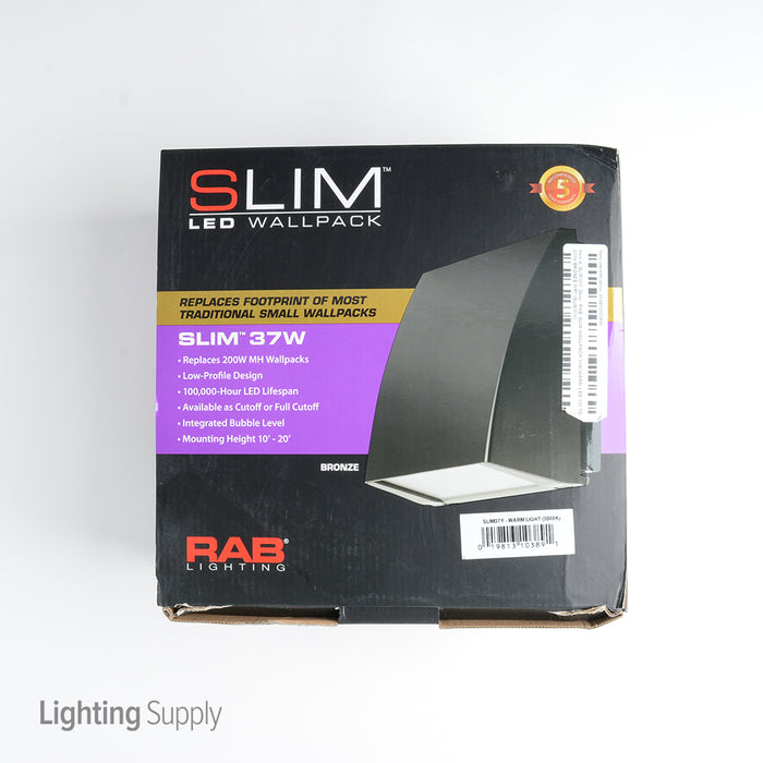RAB Slim Wall Pack 37W Warm LED 120-177V Bronze WP1 (SLIM37Y)
