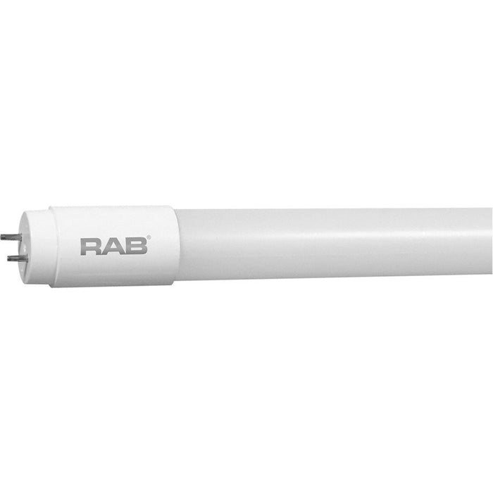 RAB T8 LED Glass 4 Foot Type B 14.5W 3000K 1800Lm Single Ended Triac Dimming (T8-14.5-48GC-830-SE-BYP-PDIM)