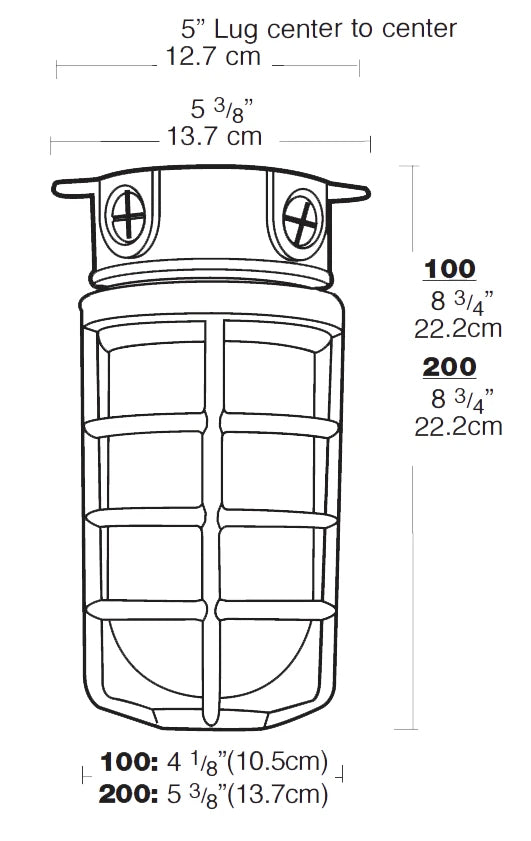 RAB VLX2B Vaporproof 200 3 Inch Box 1/2 Inch Hub Black Less Globe ...
