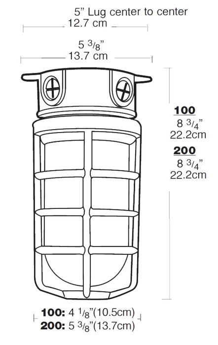 RAB Vaporproof 200 3 Inch Box 1/2 Inch Hub With Perma Globe (VLX200P)