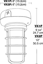 RAB Vaporproof Compact Fluorescent Ceiling 32W 277V Emergency Battery Backup White (VX2F32W/E2)