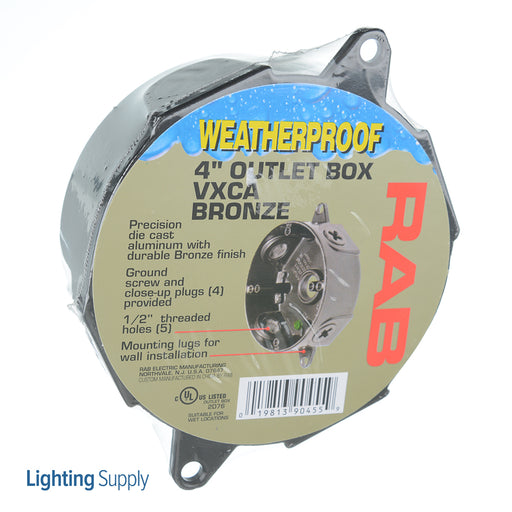 RAB Weatherproof Round Box 1/2 Inch Bronze No Cover (VXCA)
