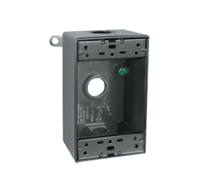 RAB Weatherproof Single Outlet 3 Hole Box 1/2 Inch Verde Green (B3VG)