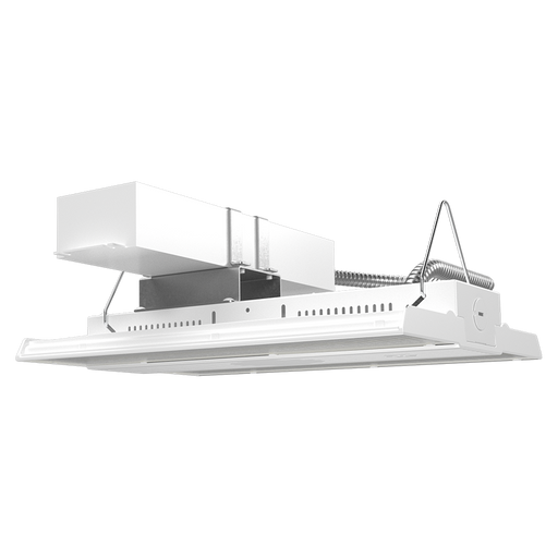 RAB LED Linear High Bay Small Wattage/CCT Selectable 130W/100W/80W 4000K/5000K Battery Backup 480V High Output White (RBAY17SHO/480/E)