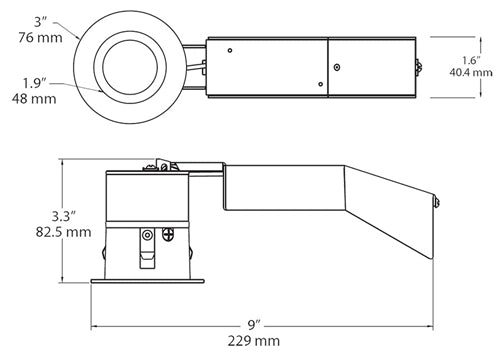 RAB Remodeler 2 Inch Round 8W 3500K Triac Dimming 40 Degree Trimless White Ring (RDLED2R8-40YN-TLW)