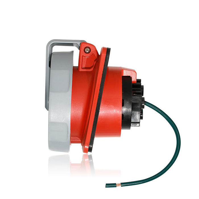 Leviton 30A/32A 200/346-240/415V 3-Phase 4-Pole 5-Wire LEV Series North American-Rated Pin And Sleeve Receptacle Industrial Grade Watertight Red (530R6WLEV)