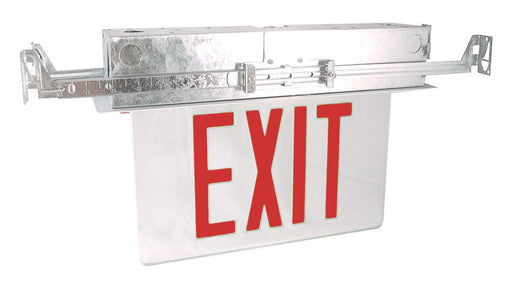 Best Lighting Products LED Double Faced Mirror Recessed Edge Lit Exit Sign With Red Letters Battery Backup-SDT Self-Diagnostics (RELZXTE2RMAEM-SDT)
