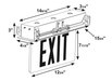 Best Lighting Products LED Single Faced Clear Recessed Edge Lit Exit Sign With Green Letters Battery Backup (RELZXTE1GCAEM)