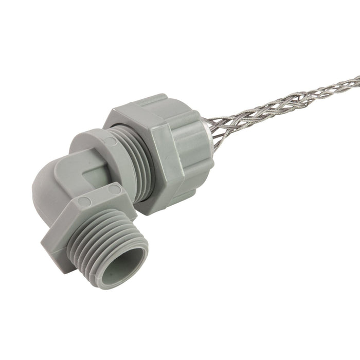 Remke Cord Connector Nylon 90 Degree 1/2 Inch NPT Cable Range .500 .562 With Mesh (RSP-9109-E)