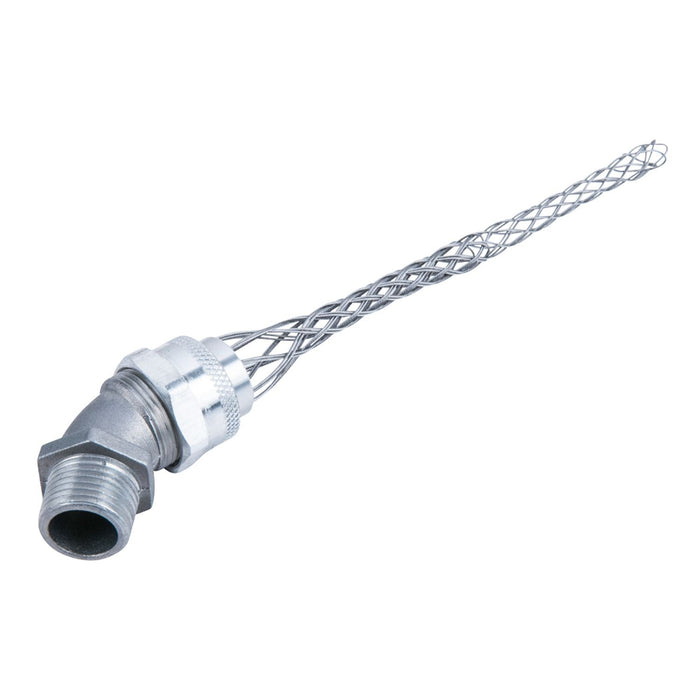 Remke Cord Handle Aluminum 45 Degree 1/2 Inch NPT Cable Range .562 .625 With Mesh (RSR-45110-E)