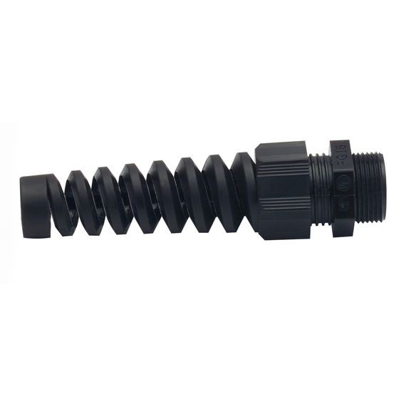 Remke Dome Cap Spiral-Flex Cable Gland Black Polyamide 3/4 Inch NPT Cable Range .51 .72 With Locknut And O-Ring (RF21NA-BKNR)