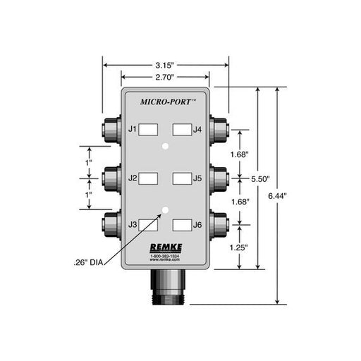 Remke Dual Key Micro-Link Distribution Box 6 Outlet 5M Cable (3400045)