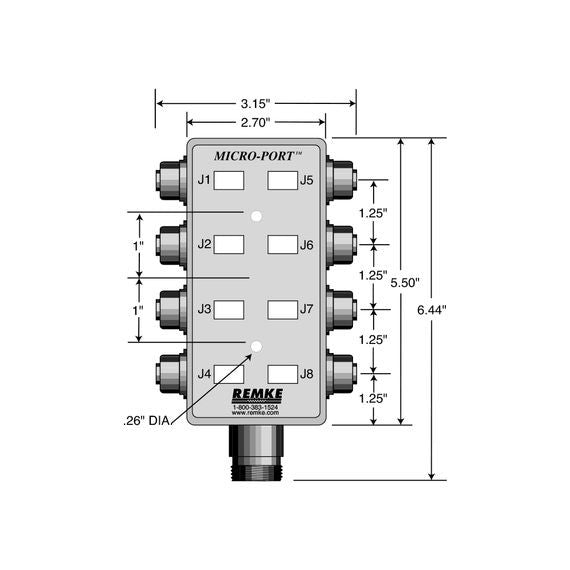 Remke Dual Key Micro-Link Distribution Box 8 Outlet 5M Cable (3400047)