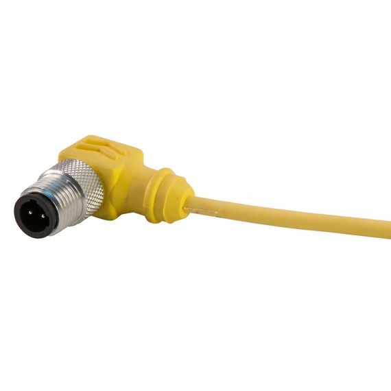 Remke Dual Key Micro-Link Plug Assembly PVC Braided Male 90 Degree 4-Pole 12 Foot 22 AWG (204F0120G)
