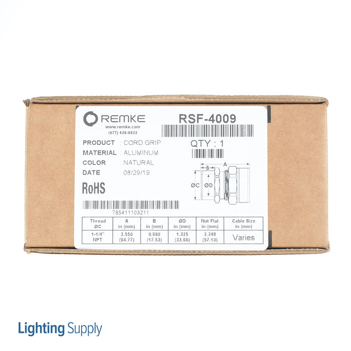 Remke Festoon Cable Connector Aluminum 1-1/4 NPT (.89X.29) (1.13X.22) (RSF-4009)