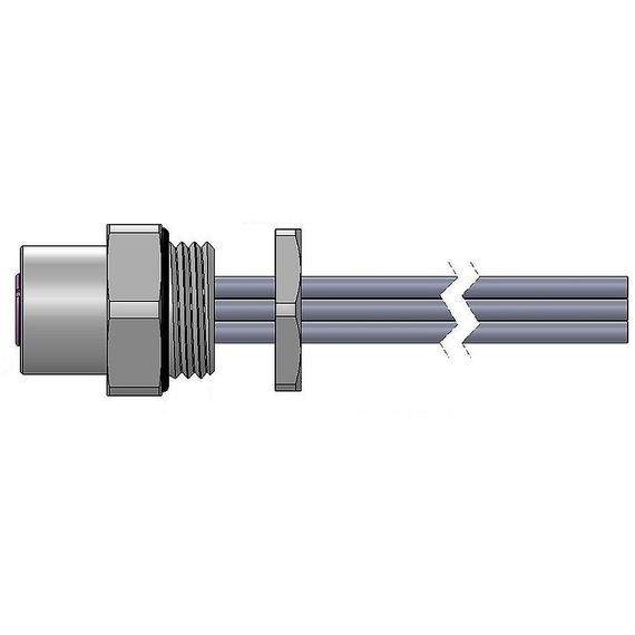 Remke M12 Etherlink Receptacle Female 4-Pole 1 Foot 24 AWG PG9 Thread (E04Z0010P)