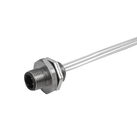 Remke M12 Etherlink Receptacle Male 4-Pole 1 Foot 24 AWG M14 Thread (E04T0010P)