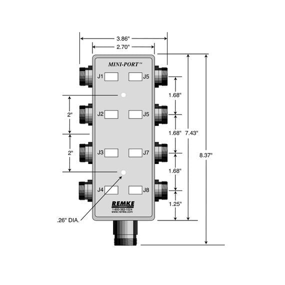 Remke Mini-Link Distribution Box 8 Outlet 5M Cable (3400008)