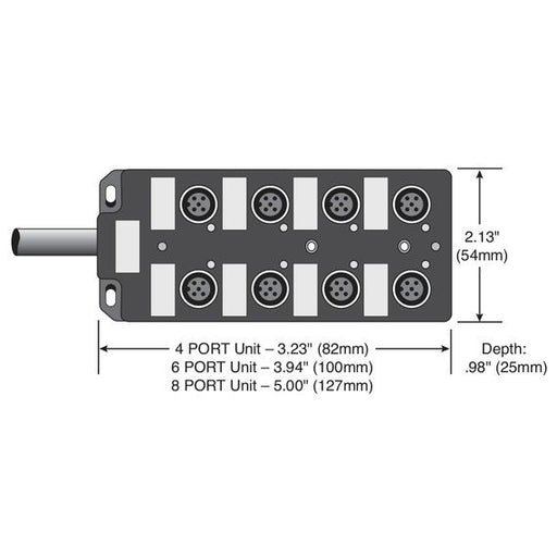 Remke Single Key M12 Micro-Link Distribution Box 8 Outlet Connector Feed (3400026)