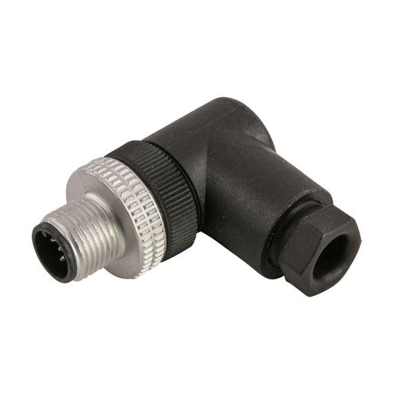 Remke Single Key M12 Micro-Link Field Attachable Connector 4-Pole Male 90 Degree PG7 Entry (304FFW7)